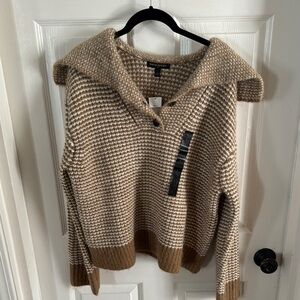 Brown Houndstooth Women's Sweater